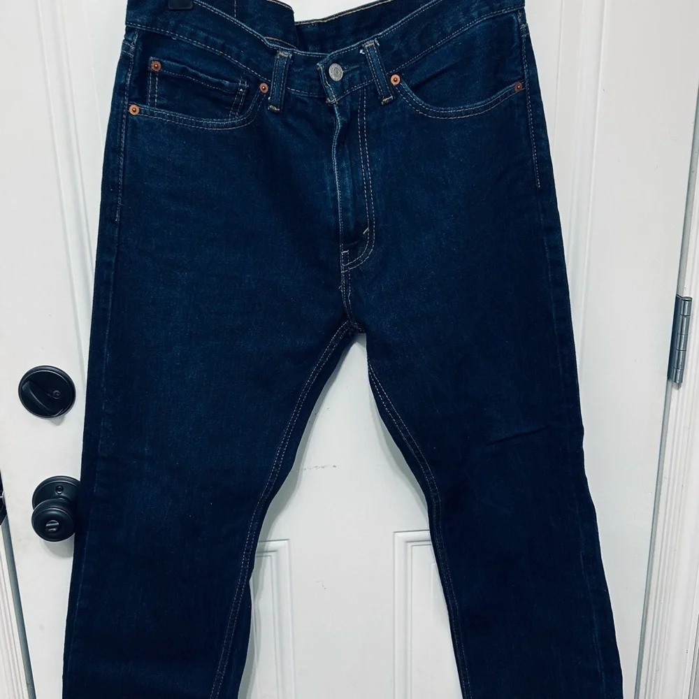 NWOT 505 LEVI’s Blue Jeans Dark Wash Measures   w 34   L 30 - Picture 5 of 9